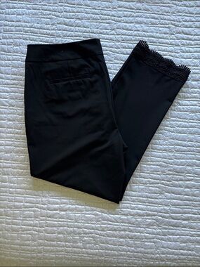 Ann Taylor Factory Black Dress Pants with Lace Trim